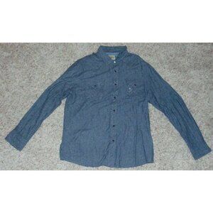 Mens Sport Shirt XL Roebuck & Co Gray Long Sleeve Snap Front Collared